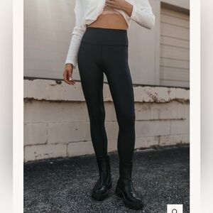 Women's Black Faux Leather Leggings